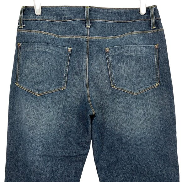 Faded Glory Women's Cropped Jeans Size 10 Straight Leg Mid Rise Stretch Blue - Picture 4 of 9